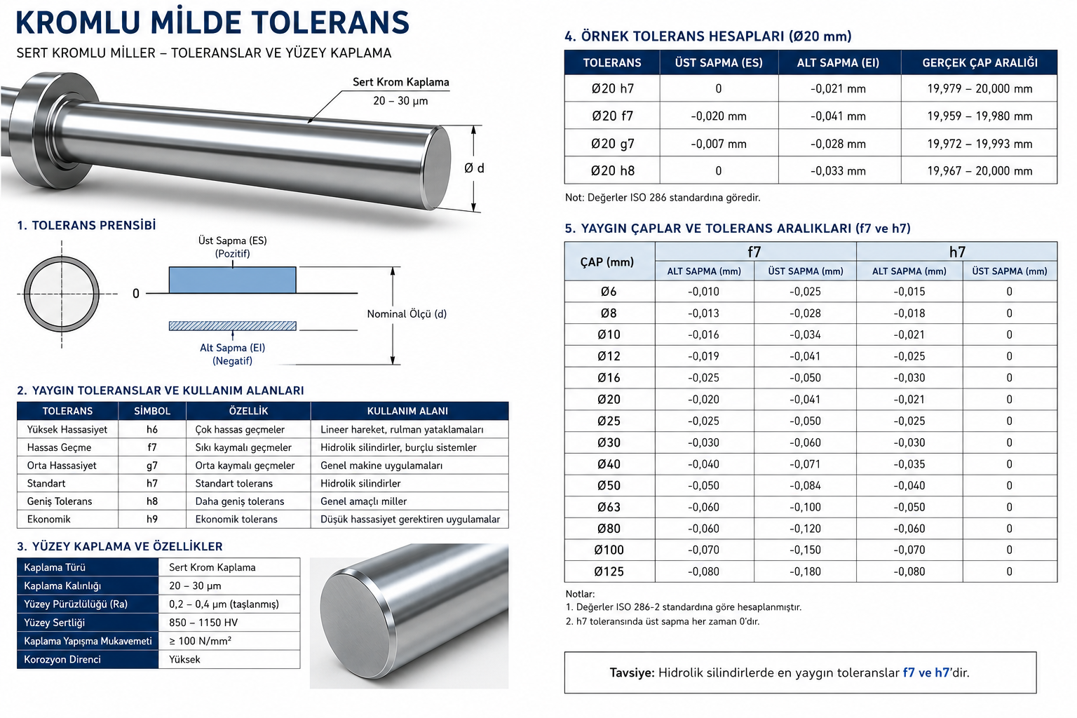 Kromlu Millerde f7 Tolerans: ISO 286-2 Çap Tablosu – Flutecnica